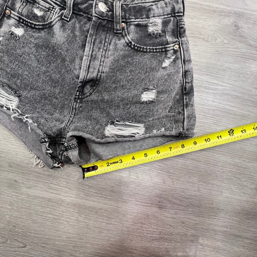 Wild Fable Distressed Denim‎ Shorts High Rise Cutoff Black Wash Size 0 - Picture 9 of 12